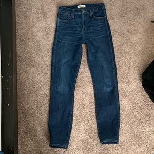 Madewell 10” high rise; dark wash